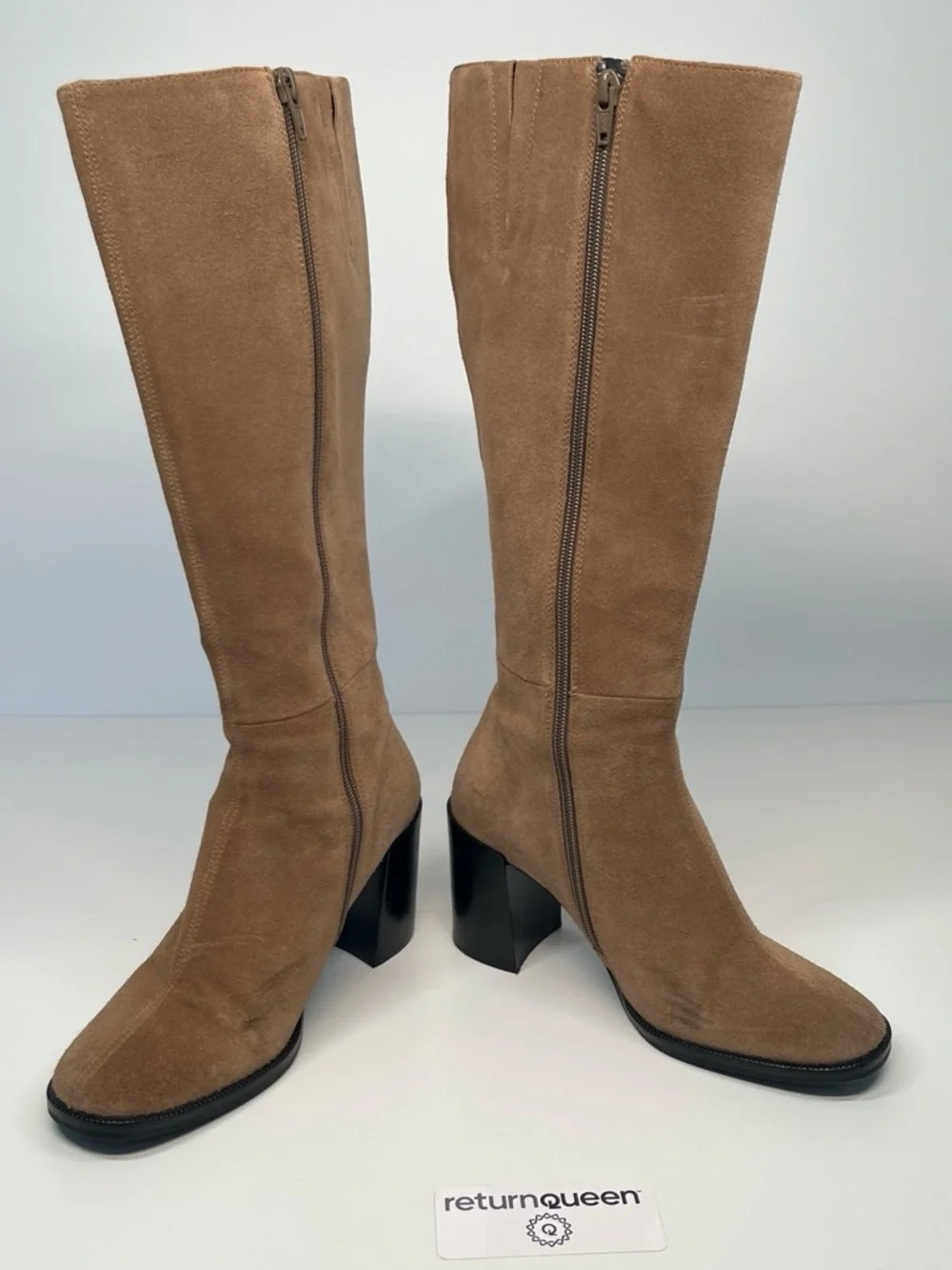 Over-the-Knee Suede Boots in Tan - Sleek Women's Fashion